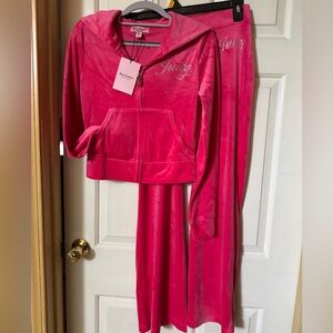 NWT Juicy Couture Velour Tracksuit Set Hot Pink (Tag S, Fits M!)